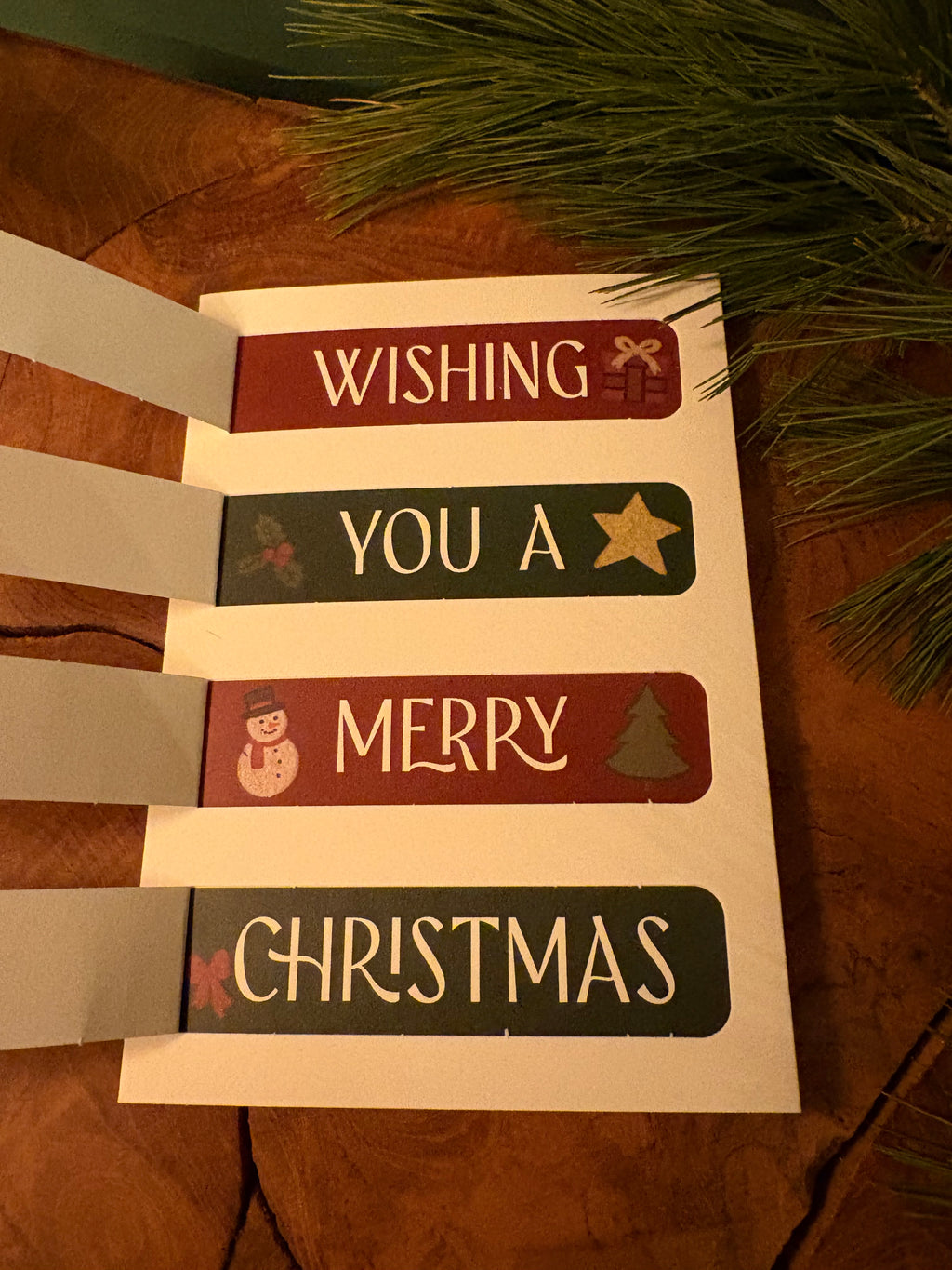 Pull Tab Christmas Card