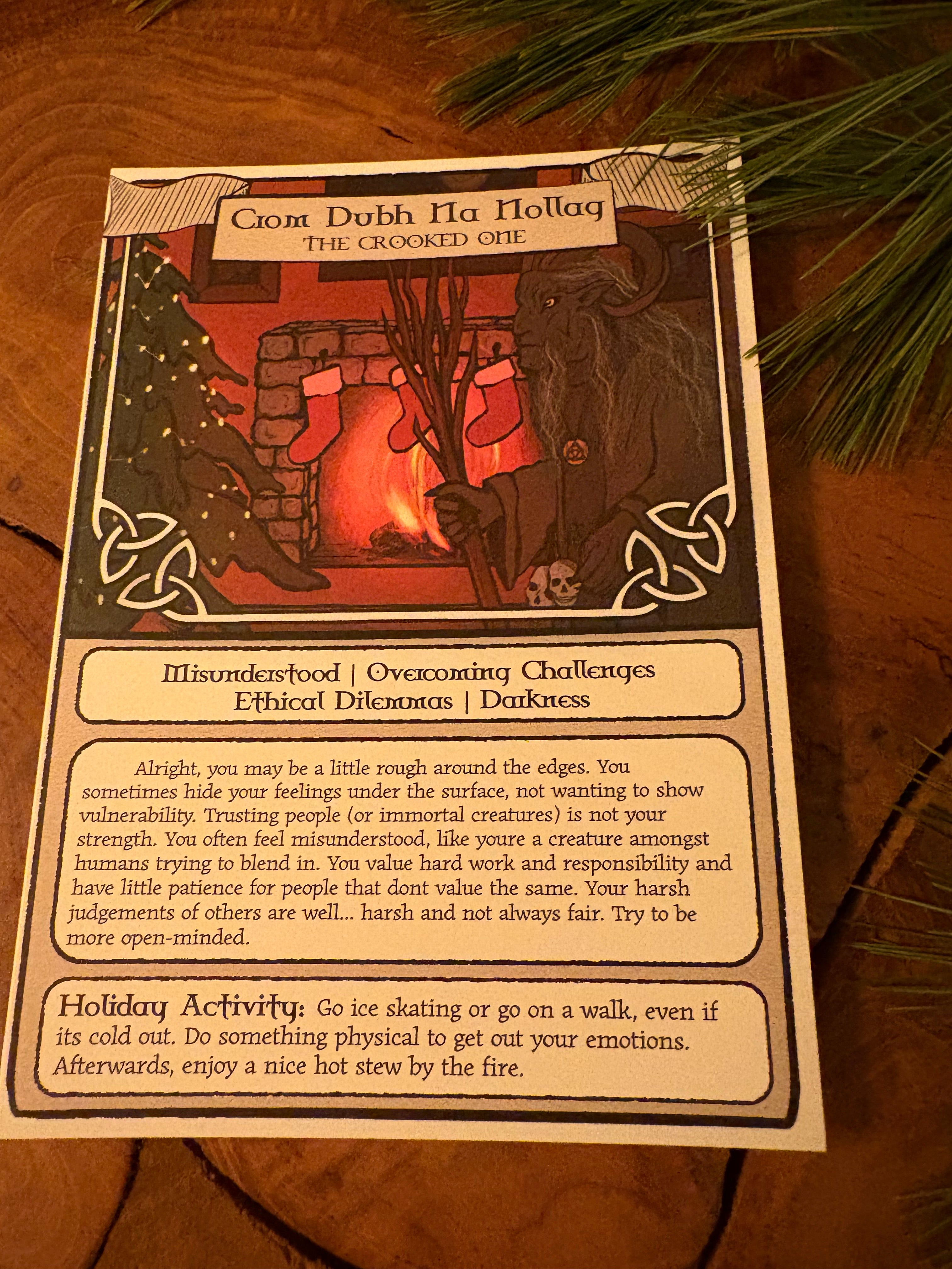 Celtic Christmas Tarot Card: The Crooked One