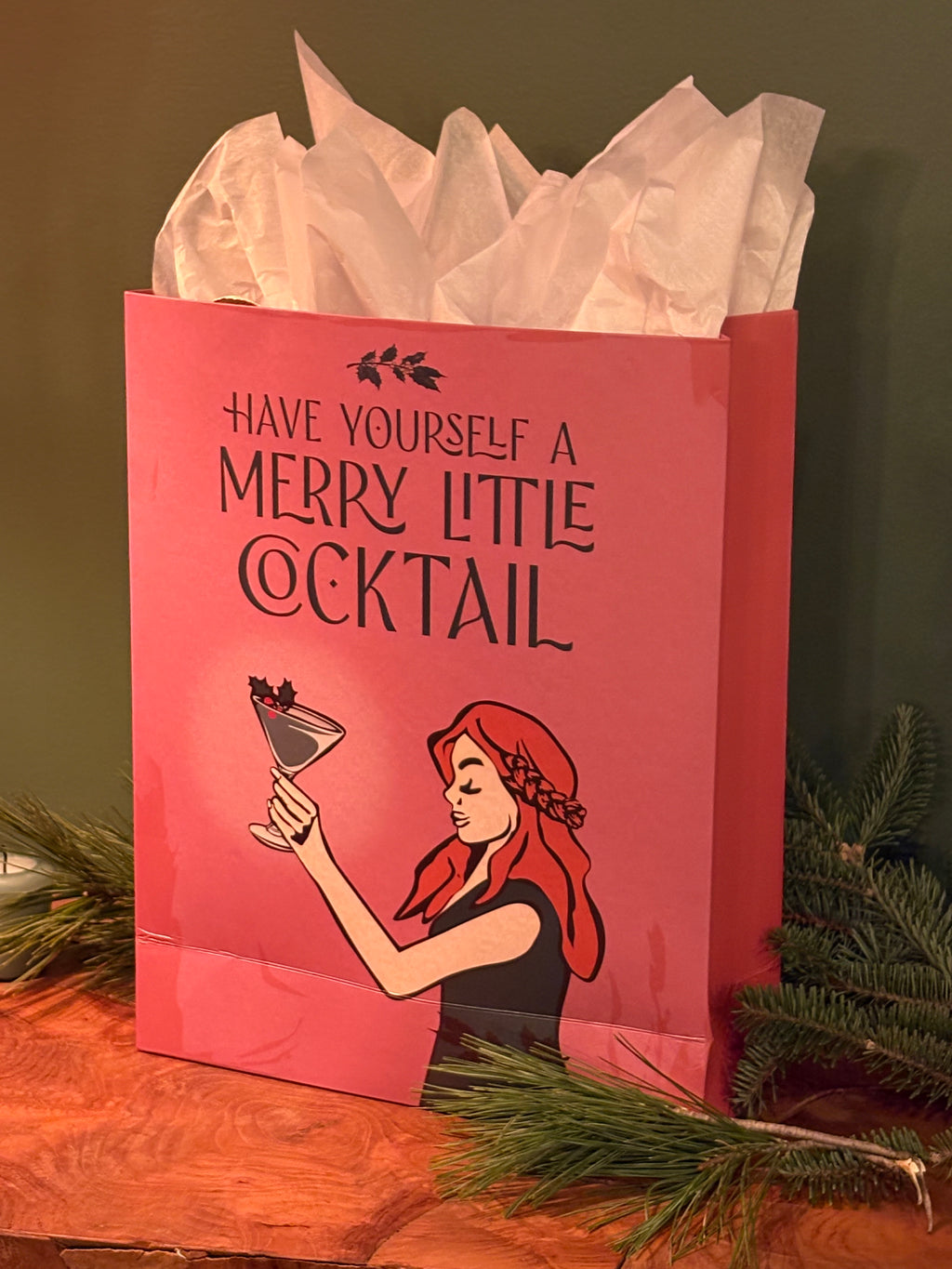 Merry Little Cocktail Christmas Giftbag
