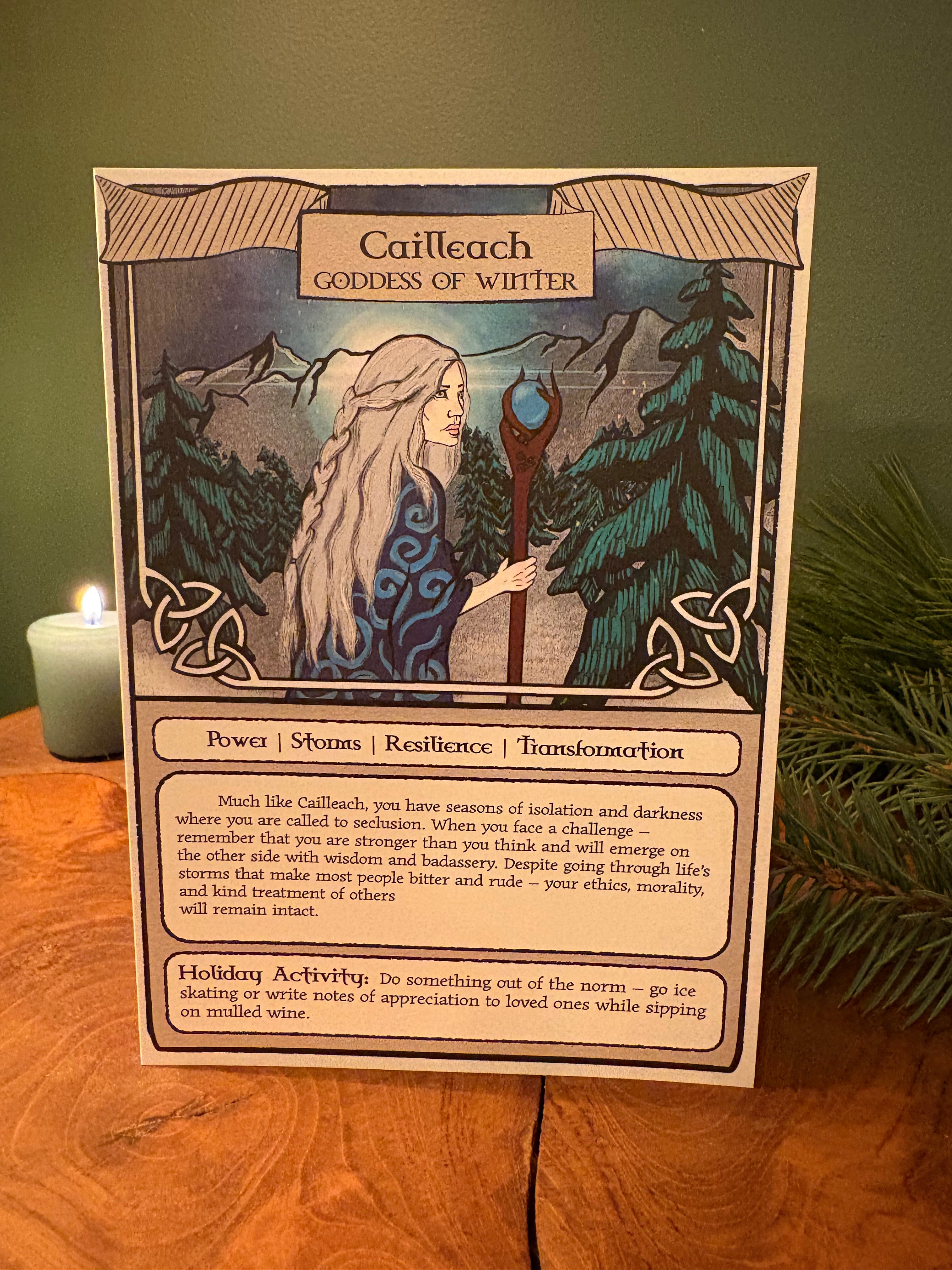 Celtic Christmas Tarot Card: The Goddess of Winter