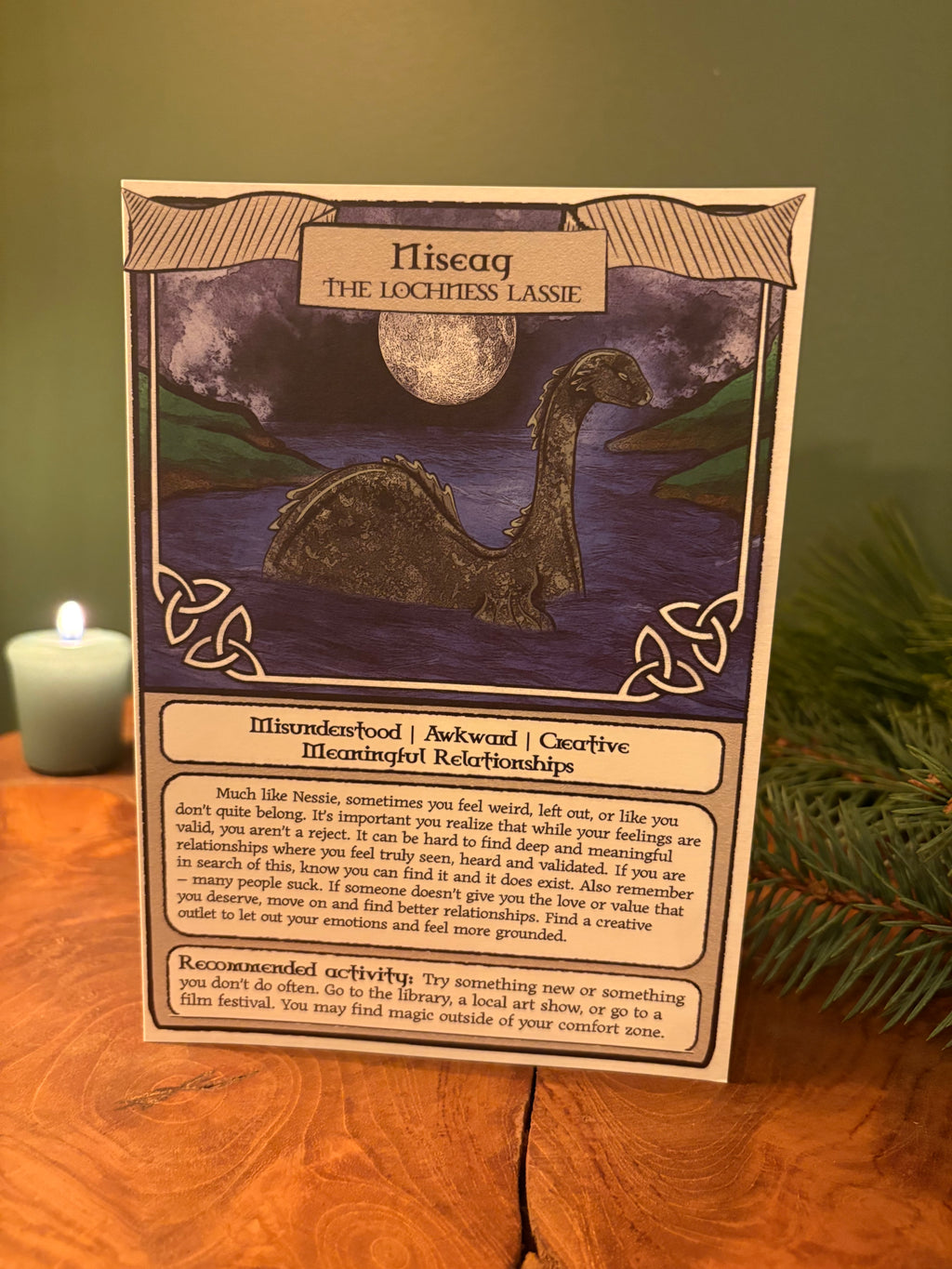 Celtic Tarot Greeting Card: The Lochness Lassie