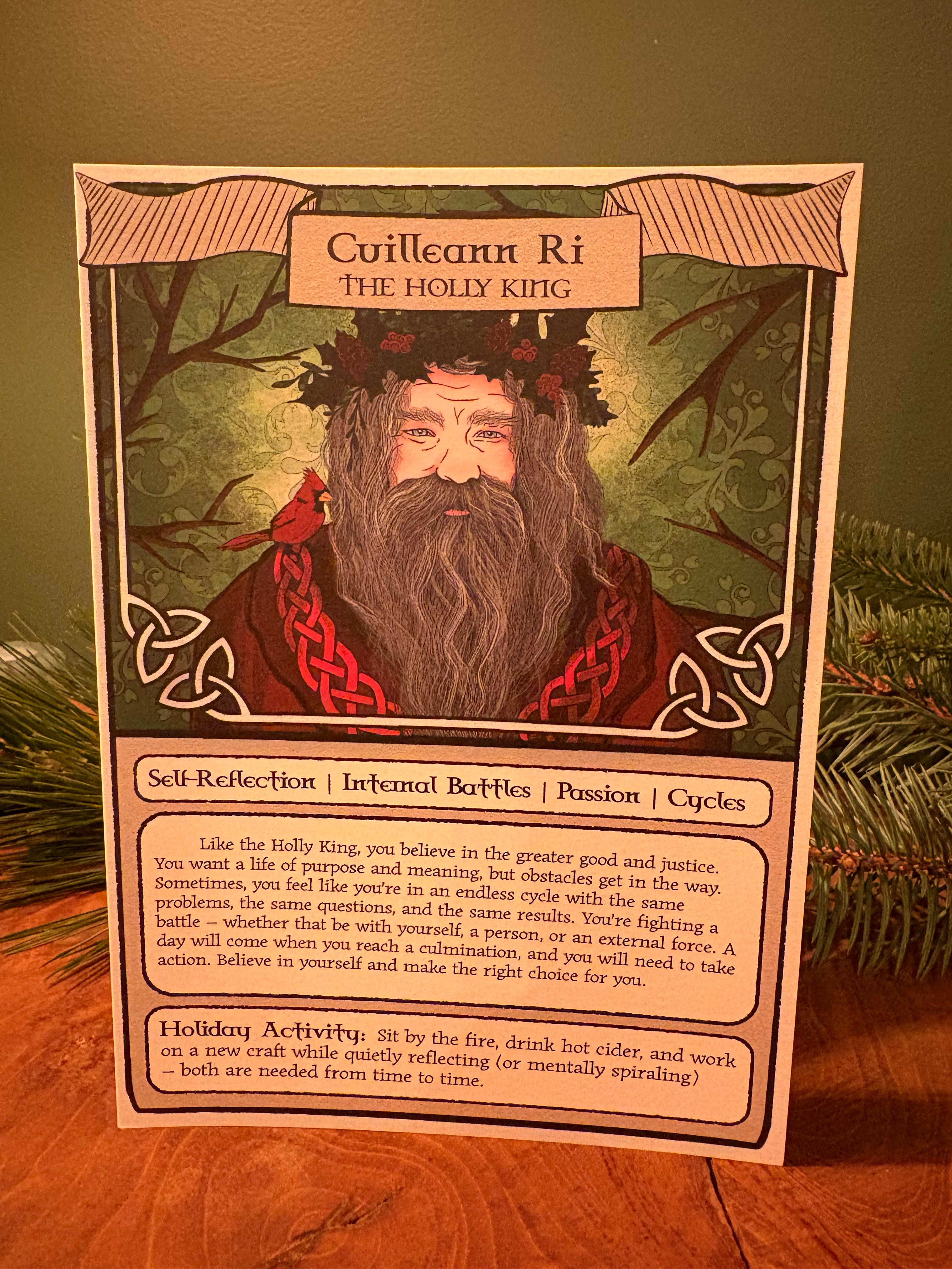 Celtic Christmas Tarot Card: The Holly King